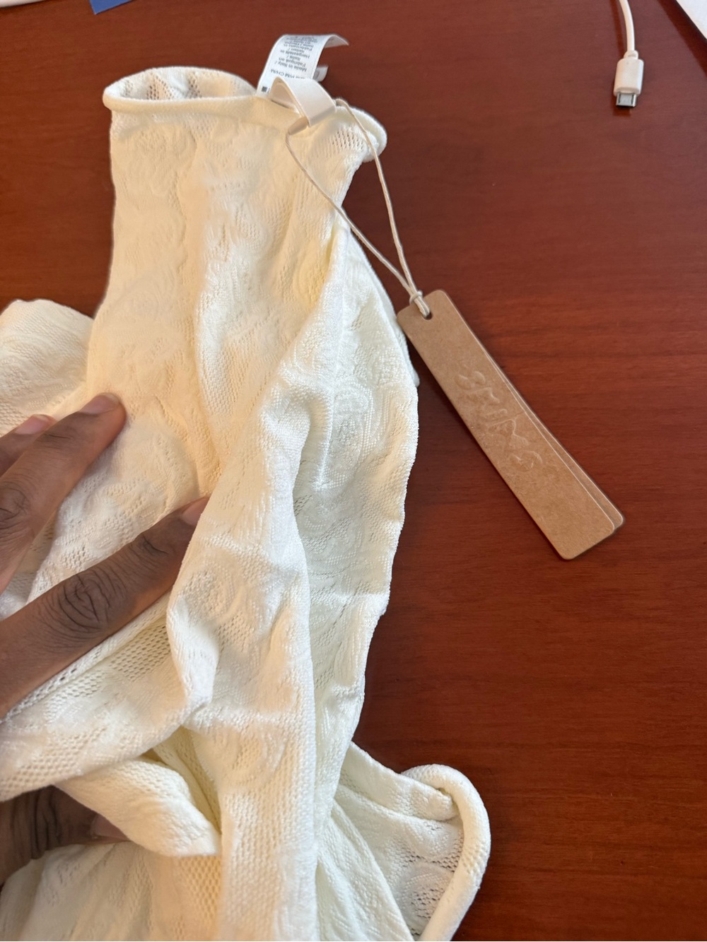NWT Skims Ivory Lace Long Sleeve Sheath Dress - Picture 7 of 8